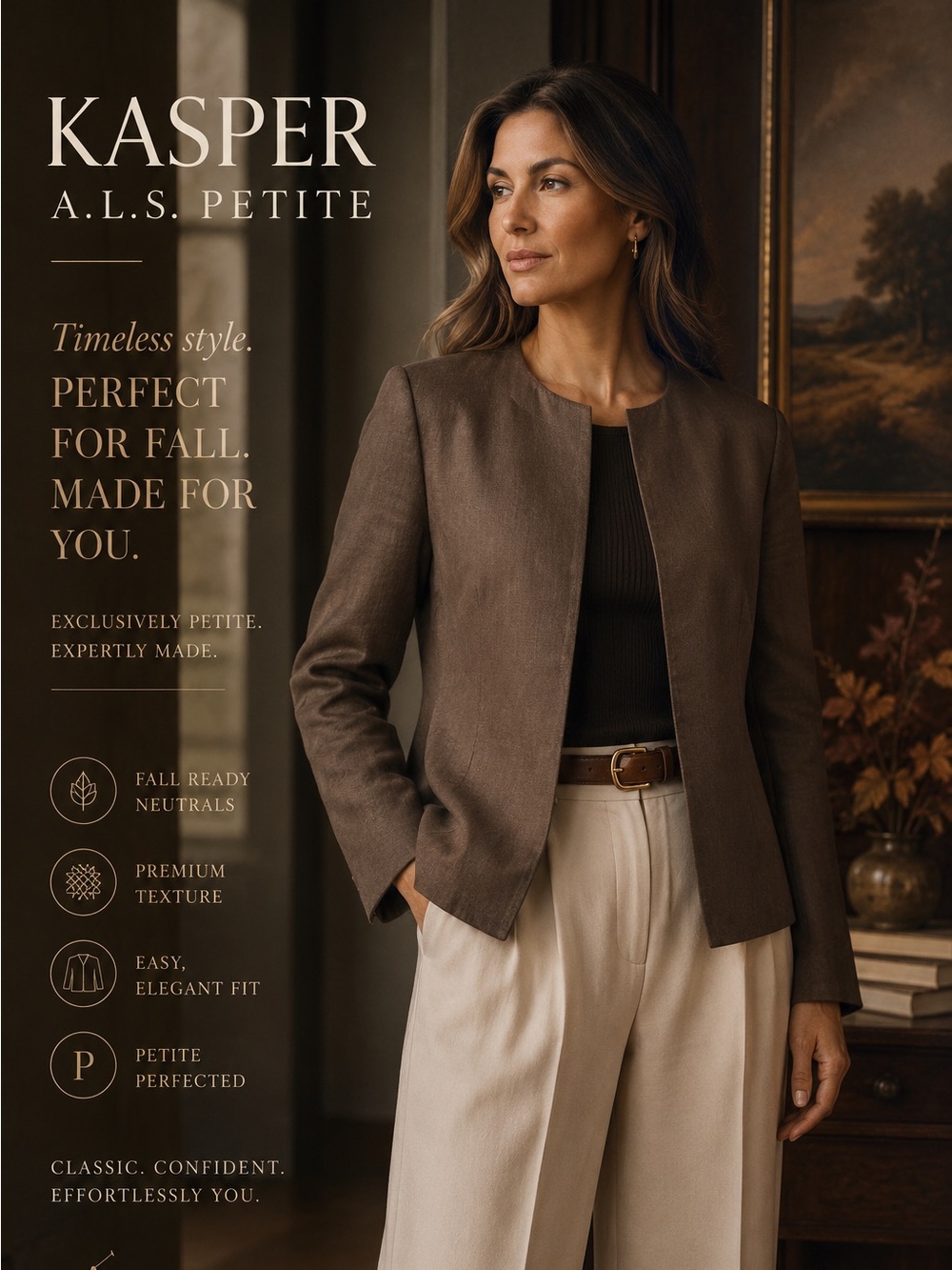Kasper Classic‎ Brown Women's Blazer size 10 petite